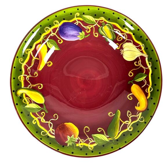 Gates Ware Laurie Gates Vibrant Colorful Art Pottery 14" Large Serving Bowl - Picture 3 of 9
